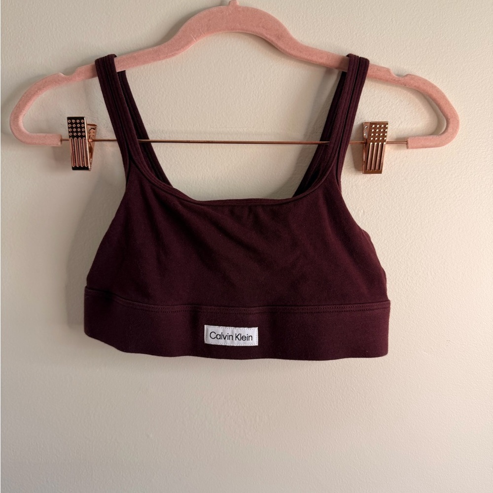 Calvin Klein Burgundy Sports Bralette